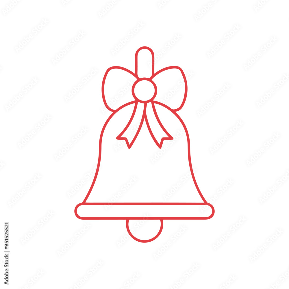 Merry Christmas Bell outline, Isolated christmas bell sketch icon Vector, christmas bell logo, christmas bell with ribbon white background. Merry Christmas Bell outline, Isolated christmas bell sketch icon Vector, christmas bell logo, christmas bell with ribbon white background.