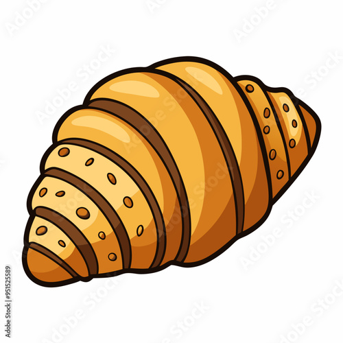 Delicious almond croissant vector illustration
