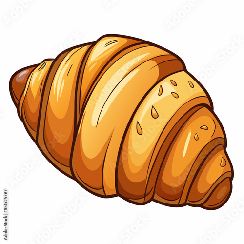 Delicious almond croissant vector illustration
