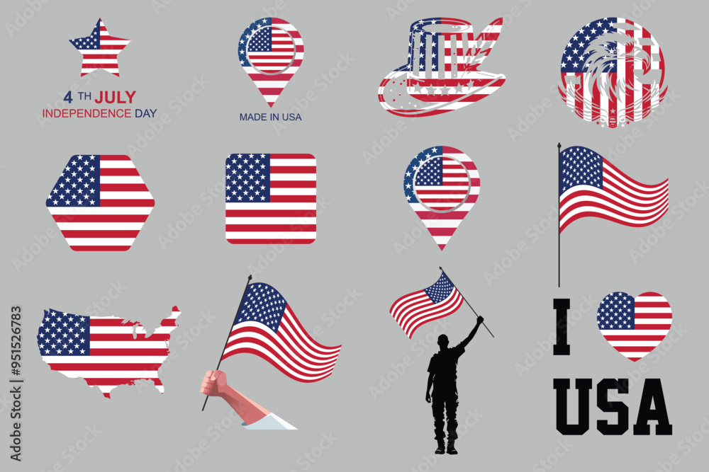 Flag of USA Set, original and simple United states flag Bundle, vector illustration of American flag Collection
Flag of USA Set, original and simple United states flag Bundle, vector illustration of American flag Collection