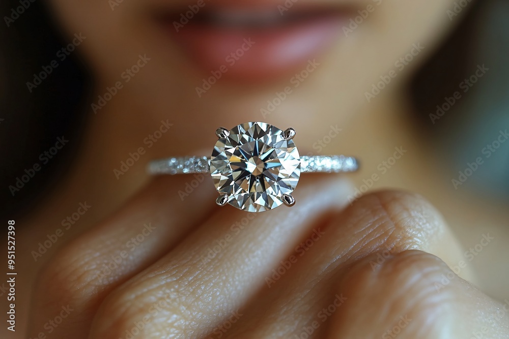 Sparkling Diamond Engagement Ring Close-Up Sparkling Diamond Engagement Ring Close-Up