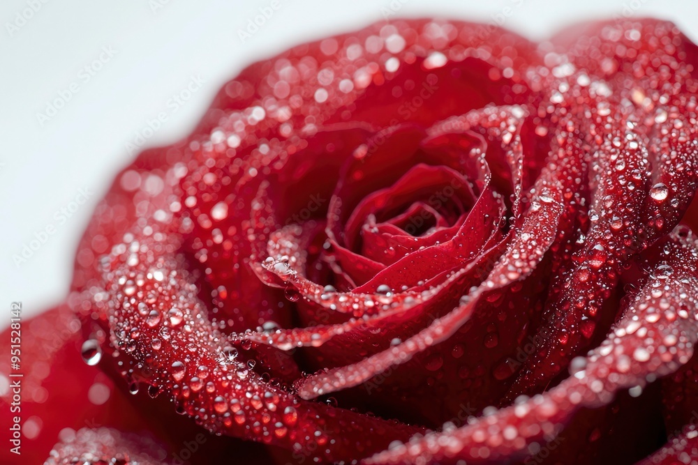 Close-up of a Red Rose with Dew Drops Close-up of a Red Rose with Dew Drops