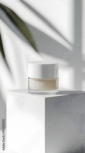 Elegant Anti Aging Skincare Product with Smooth Glowing Complexion and Minimalist Packaging Design