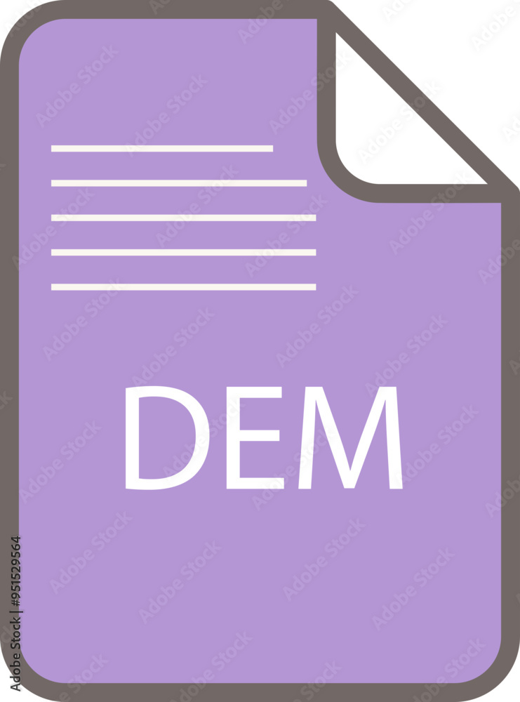 DEM File icon fill and outline rounded corners DEM File icon fill and outline rounded corners
