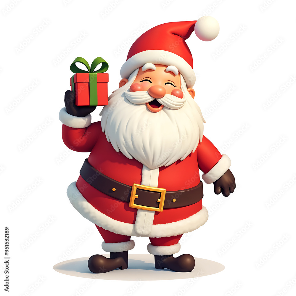 happy Christmas santa holding gift box on transparent background happy Christmas santa holding gift box on transparent background