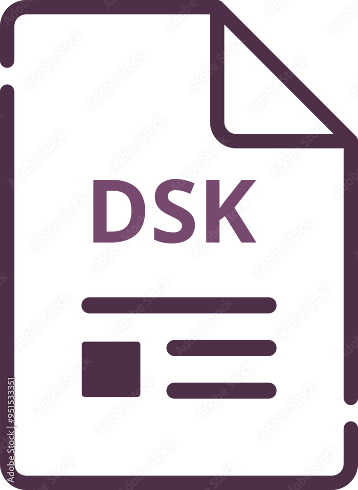 DSK File icon minimal outline with symbols DSK File icon minimal outline with symbols
