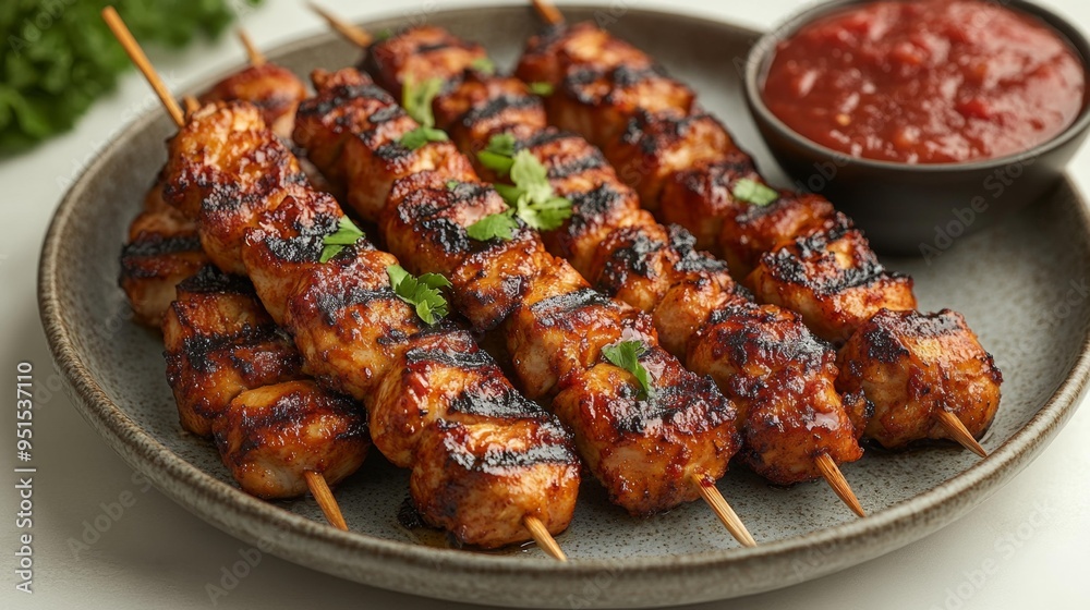 Grilled Chicken Skewers Generative AI Grilled Chicken Skewers Generative AI