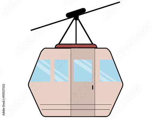 ropeway vector illustration, cable car, funiculars vector illustration