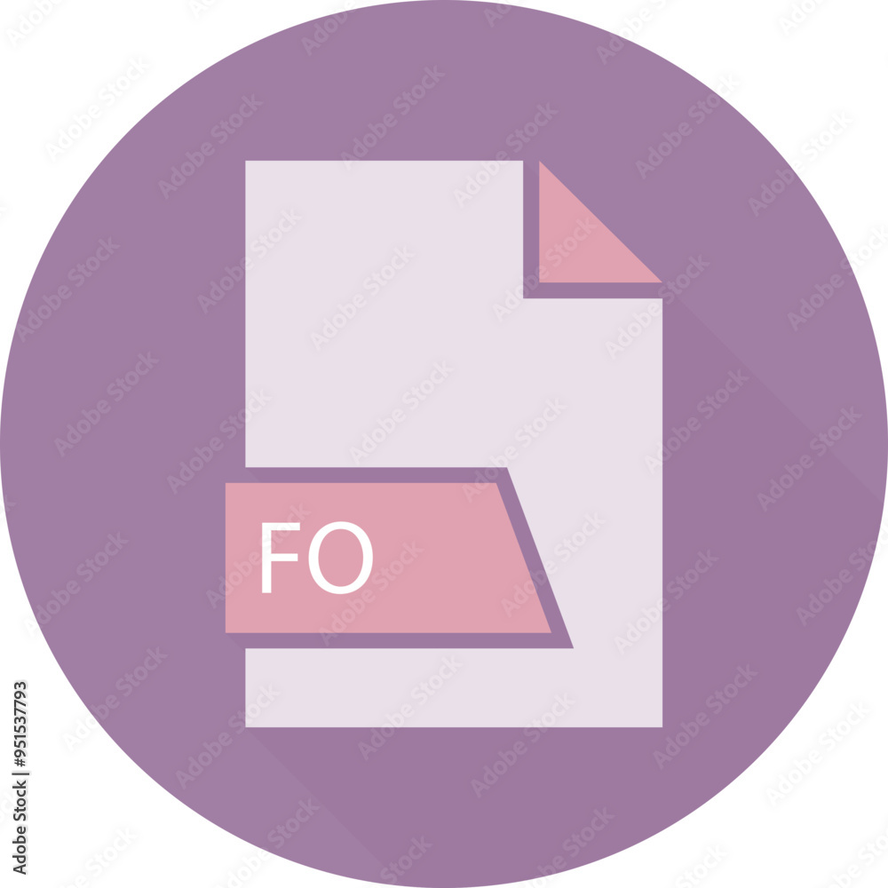 FO File format icon space in shapes and circular shape outside FO File format icon space in shapes and circular shape outside