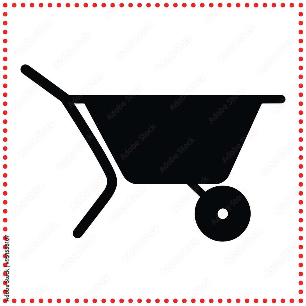 Classic Wheelbarrow Icon Vector Ideal for Construction Branding, Garden Tool Logos, and Landscaping Designs Classic Wheelbarrow Icon Vector Ideal for Construction Branding, Garden Tool Logos, and Landscaping Designs