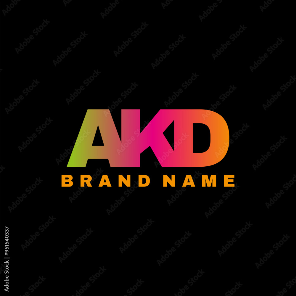 AKD letter alphabet gradient design AKD letter alphabet gradient design