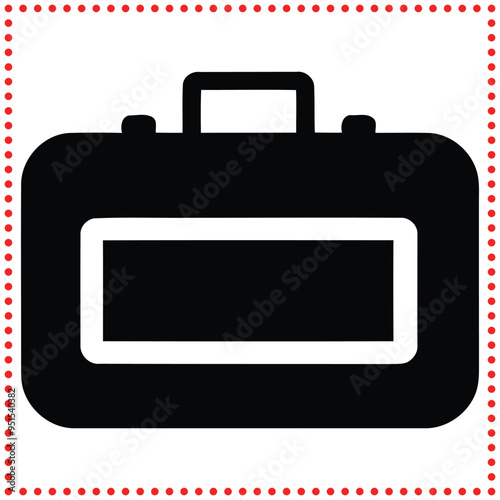 Simple Briefcase Silhouette Vector Great for Professional Logos, Business Tools, and Office Supplies