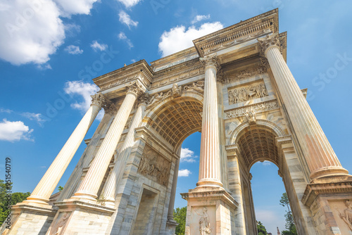 The Arch of Peace, city gate of Milan, Italy, Europe. photo