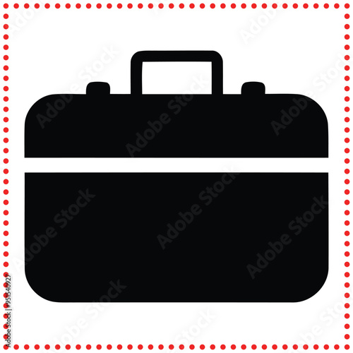 Bold Office Briefcase Silhouette Vector Ideal for Business Tools, Corporate Identity, and Professional Logos