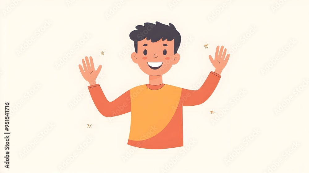 Cheerful Friendly Humanoid Avatar Figure Waving and Greeting in Clean Backdrop Cheerful Friendly Humanoid Avatar Figure Waving and Greeting in Clean Backdrop