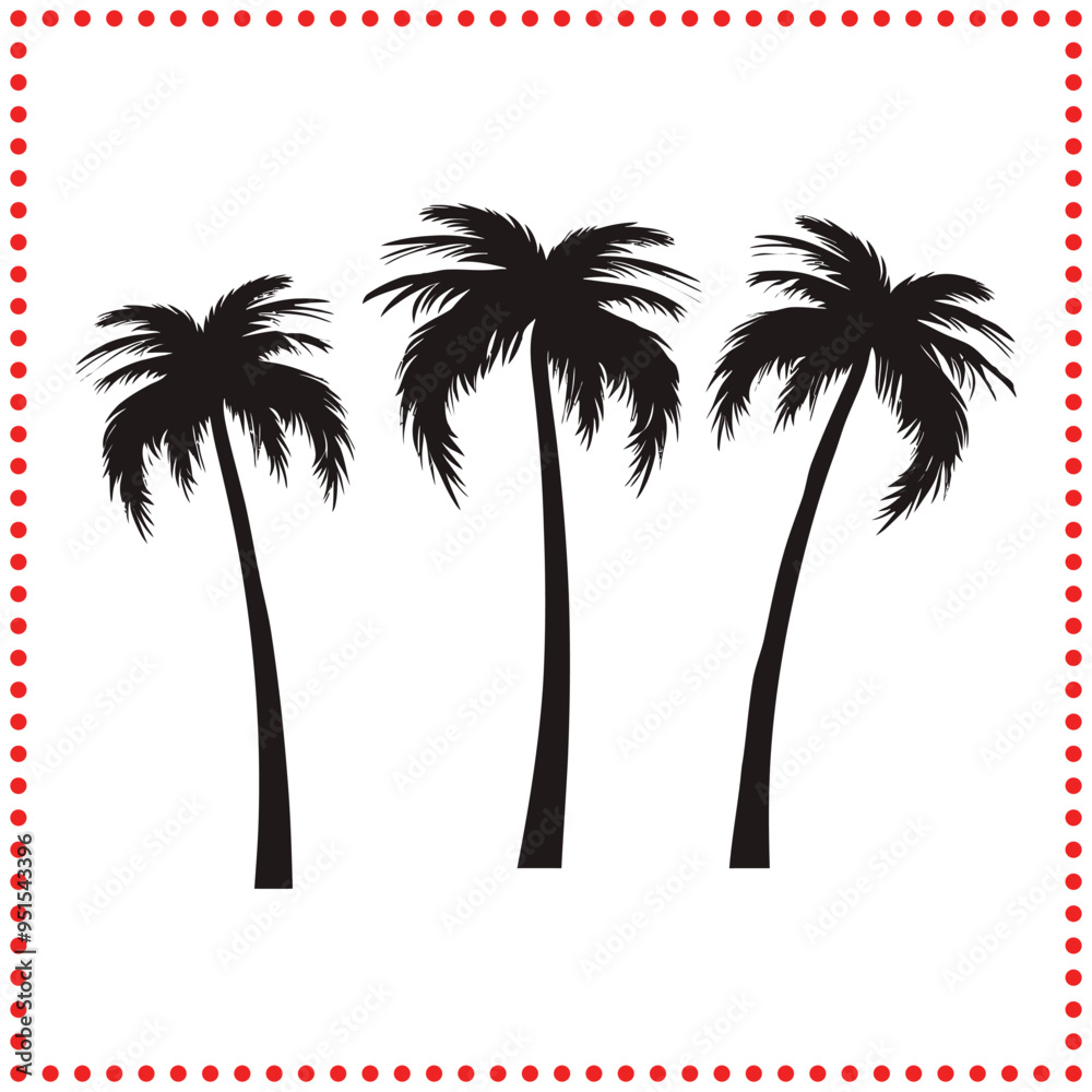 Classic Palm Tree Silhouette Vector Ideal for Tropical Resorts, Vacation Branding, and Coastal Graphics Classic Palm Tree Silhouette Vector Ideal for Tropical Resorts, Vacation Branding, and Coastal Graphics