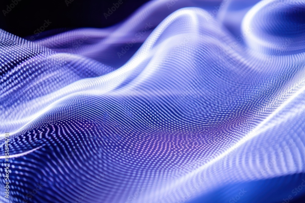 A mesmerizing abstract representation of flowing patterns in blue and purple hues, evoking a sense of tranquility and movement.