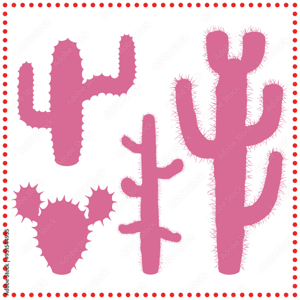 Elegant Cactus Vector Design Set Ideal for Southwestern Decor, Botanical Logos, and Nature Themed Graphics Elegant Cactus Vector Design Set Ideal for Southwestern Decor, Botanical Logos, and Nature Themed Graphics