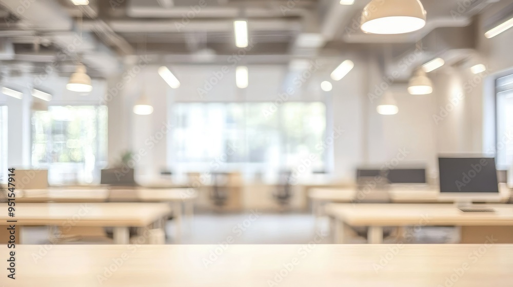 Beautiful blurred background of a light modern office interior Beautiful blurred background of a light modern office interior