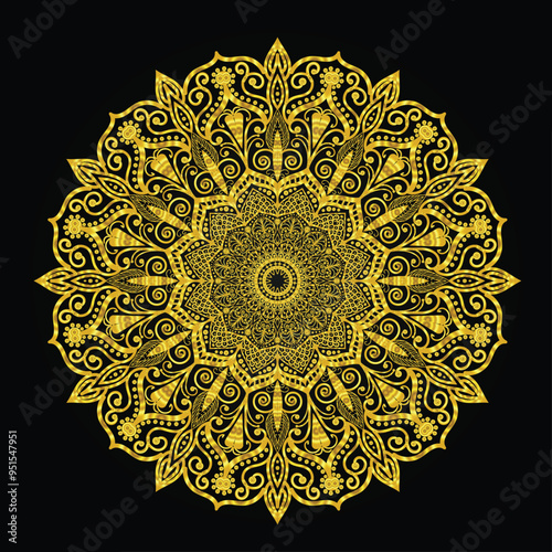 Luxury ornamental mandala design background in gold color, Logo icon ornamental mandala design in gold color. vector illustration