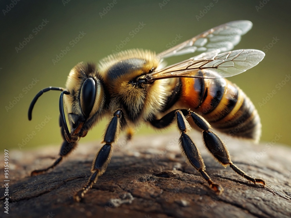 Humorous digital painting of a bee in a cartoon style. Humorous digital painting of a bee in a cartoon style.
