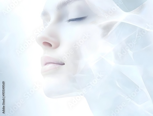 Futuristic Anti Aging Skincare Innovation with Seamless Digital Physical and Sleek Minimalist Aesthetic