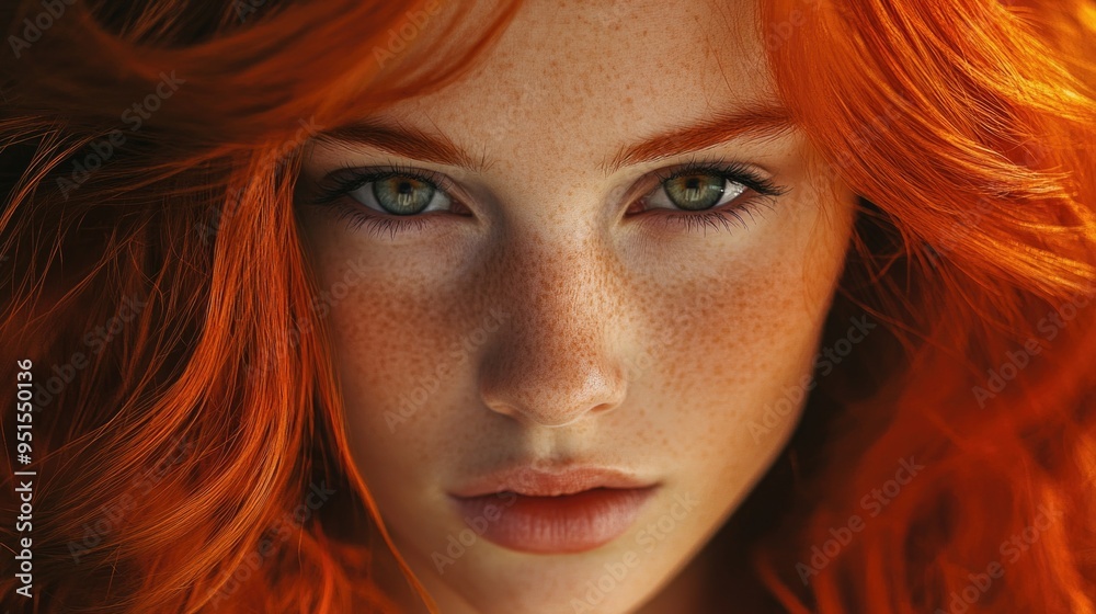 Red-haired woman close-up Red-haired woman close-up