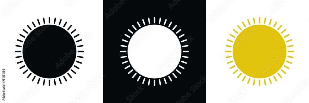 Fototapeta premium Sun icons vector isolated on white background. Shine sun ray set. Sunshine vector sign. Sunset icon collection. Abstract art. vector illustration in eps 10.