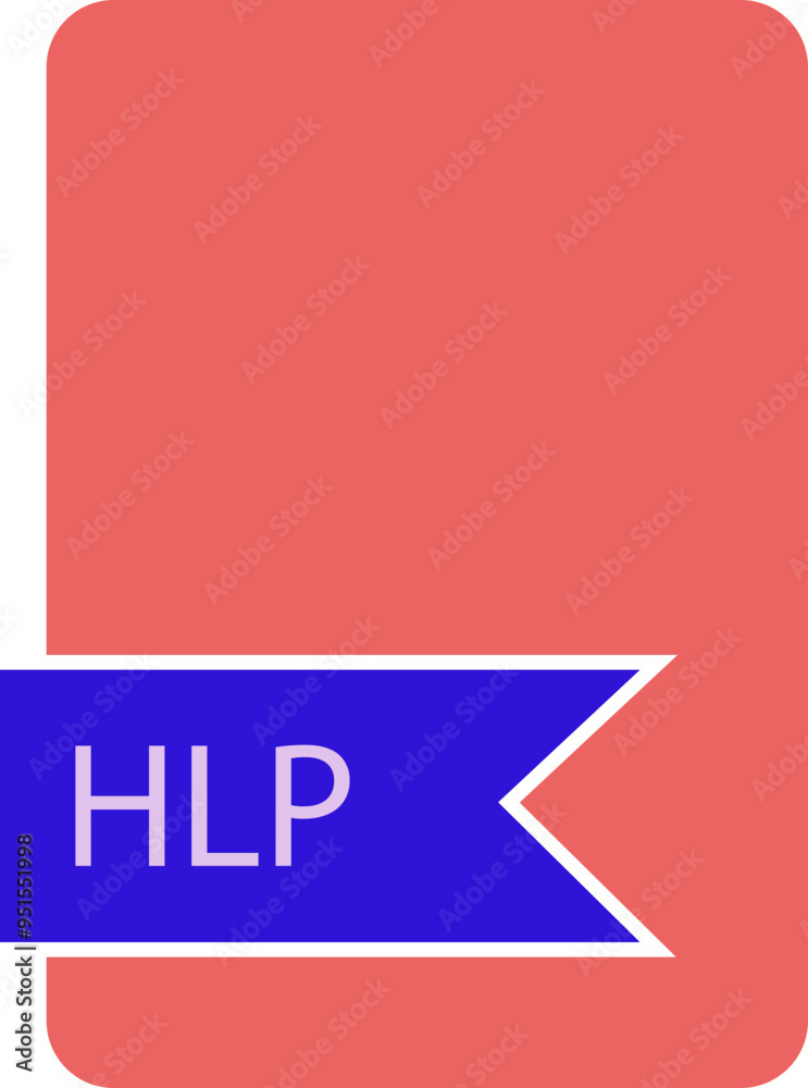 Naklejka premium HLP File format icon label contour