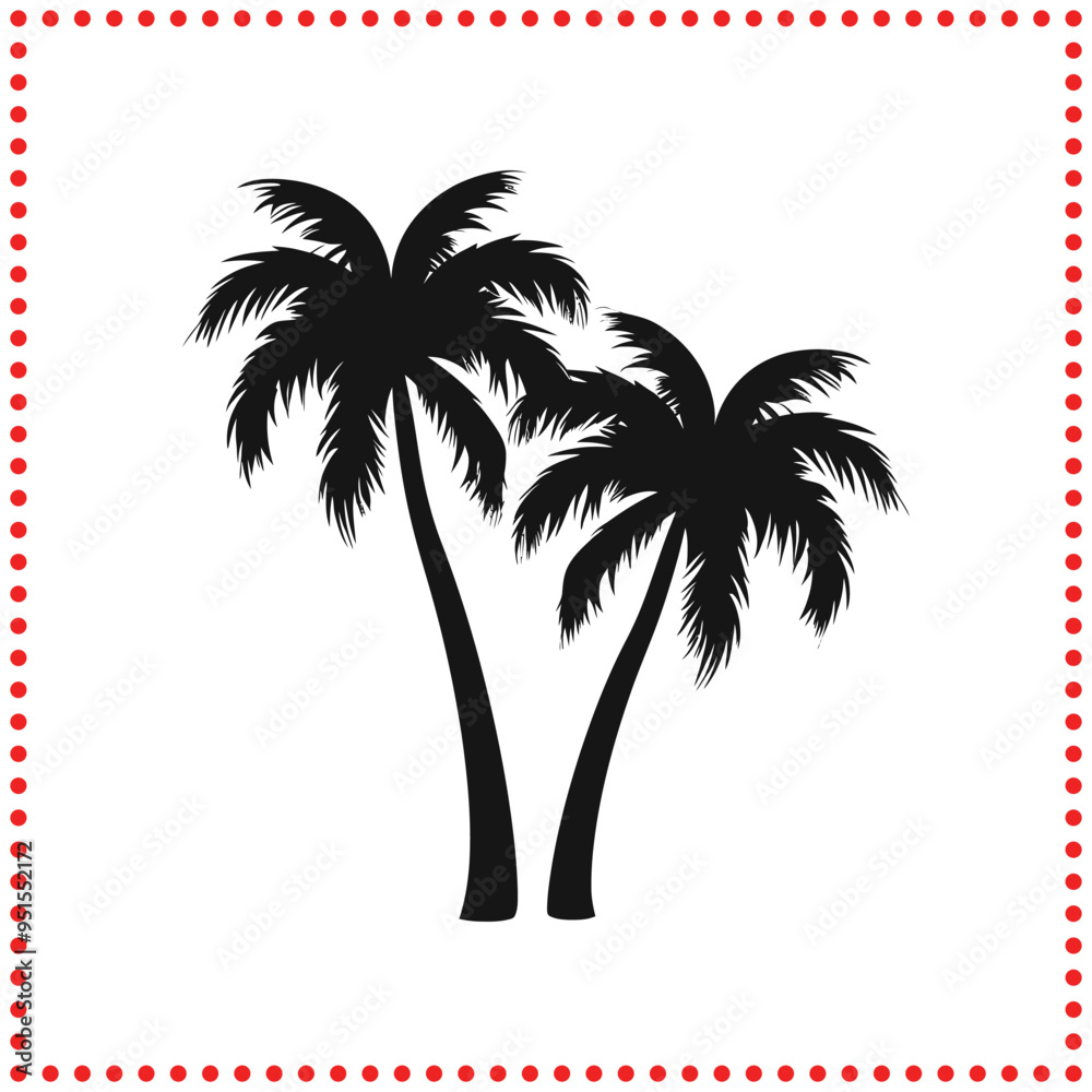 Elegant Palm Tree Silhouette Vector Ideal for Island Themed Graphics, Beach Branding, and Tropical Decor Elegant Palm Tree Silhouette Vector Ideal for Island Themed Graphics, Beach Branding, and Tropical Decor