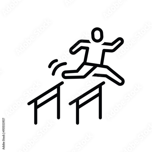 Black line icon for hurdle