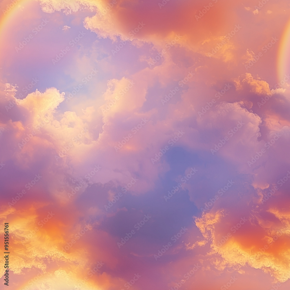 アニメ風の秋の夕方の巻層雲(うすぐも/けんそううん)風パターン アニメ風の秋の夕方の巻層雲(うすぐも/けんそううん)風パターン