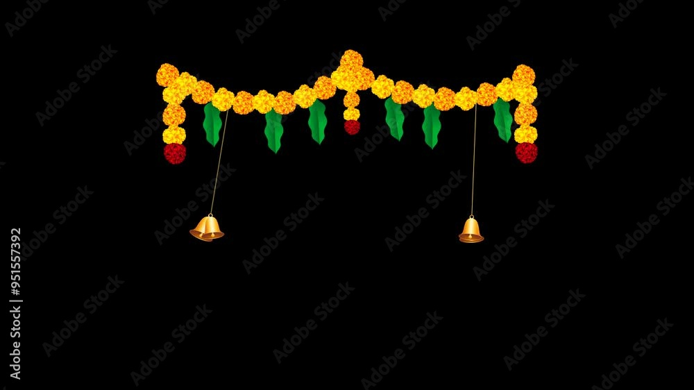 Animated Flower Gate with Alpha Matte Background 