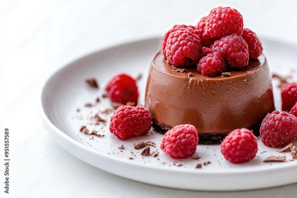 Chocolate Mousse Dessert with Raspberries