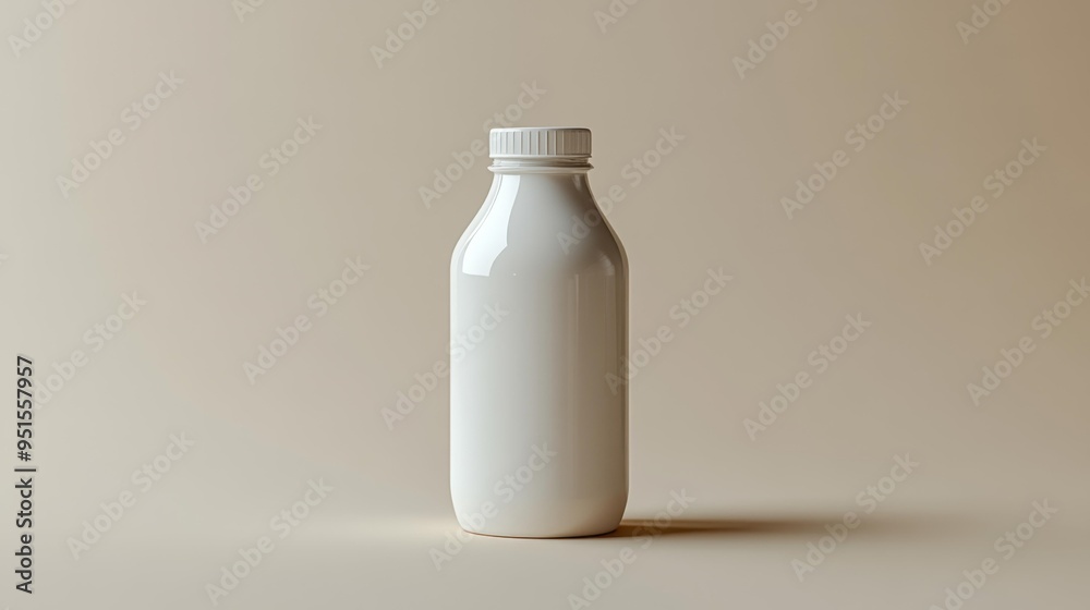 Minimalist White Bottle Generative AI Minimalist White Bottle Generative AI