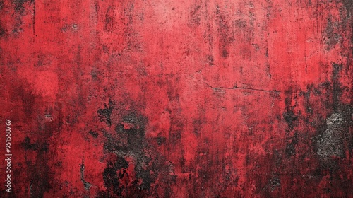 Red grunge wall texture winter love scratch the old wall vintage surface live dark black red light effect. 