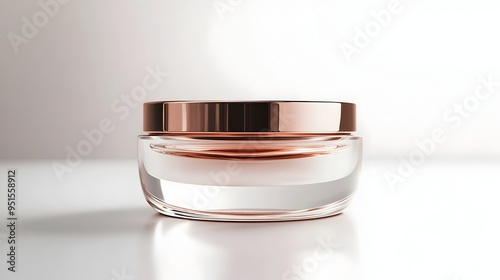 Luxurious Anti Aging Skin Care Product in Elegant Glass Jar with Rose Gold Lid