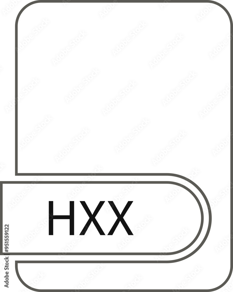 HXX File format icon black outline HXX File format icon black outline