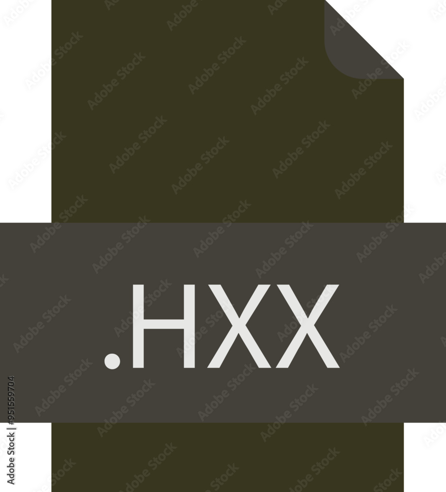 HXX File icon fill crisp corners with doted lines