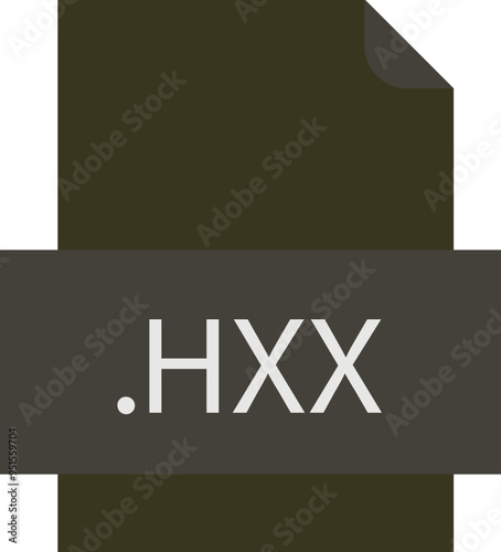 HXX File icon fill crisp corners with doted lines photo