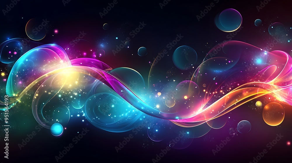 Fototapeta premium A vibrant abstract background with a clear, open space for text