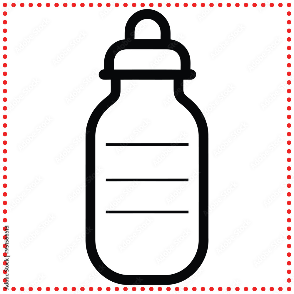 Baby Bottle Vector Icon   Perfect for Parenting Blogs, Baby Shower Invitations, and Nursery Decor