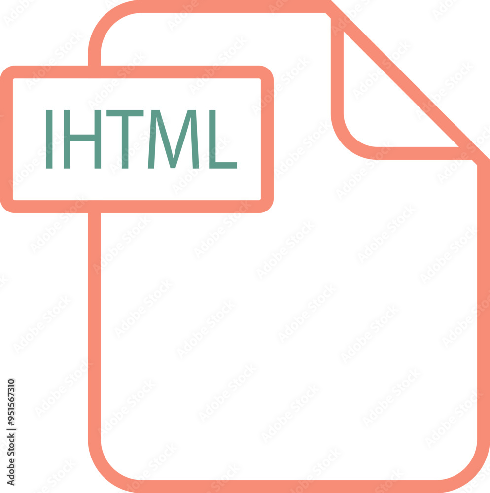 IHTML File format icon rounded shapes outline IHTML File format icon rounded shapes outline