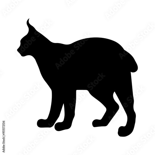 Lynx silhouette on transparent background