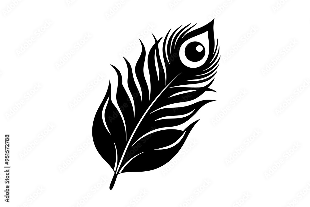 Peacock feather silhouette vector illustration
Peacock feather silhouette vector illustration