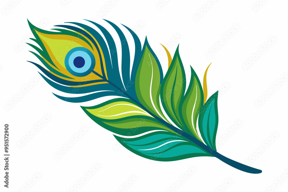 Fototapeta premium Peacock feather vector illustration