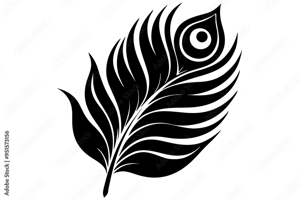 Peacock feather silhouette vector illustration
Peacock feather silhouette vector illustration