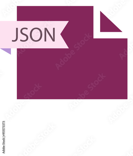 JSON File format icon roe color fill