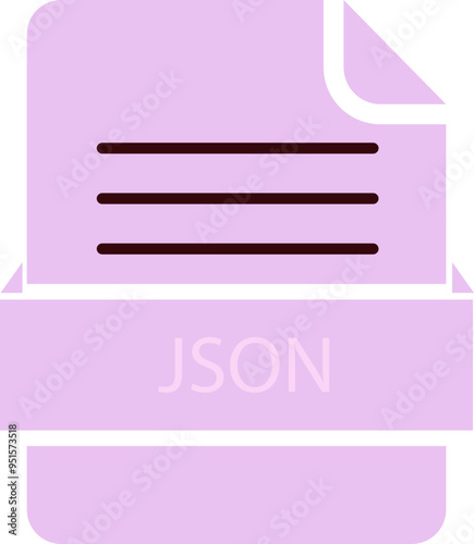 JSON File icon black color and lines