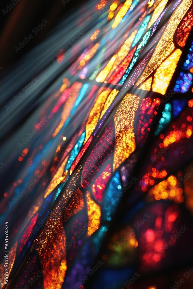 Fototapeta premium Stained Glass Window Close Up